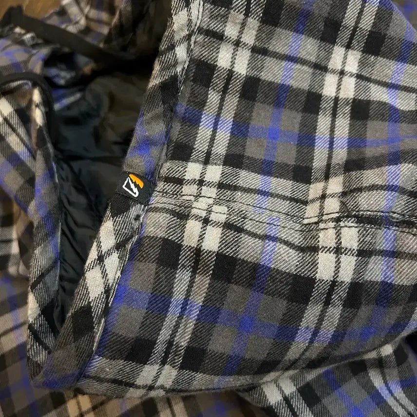 [BUNJANG] Amplify Vintage Quilted Button Hooded Shirt Jacket Burberry Check / Amplify JPN 일본 빈티지 퀼팅 버튼 후드셔켓 자켓 버버리체크