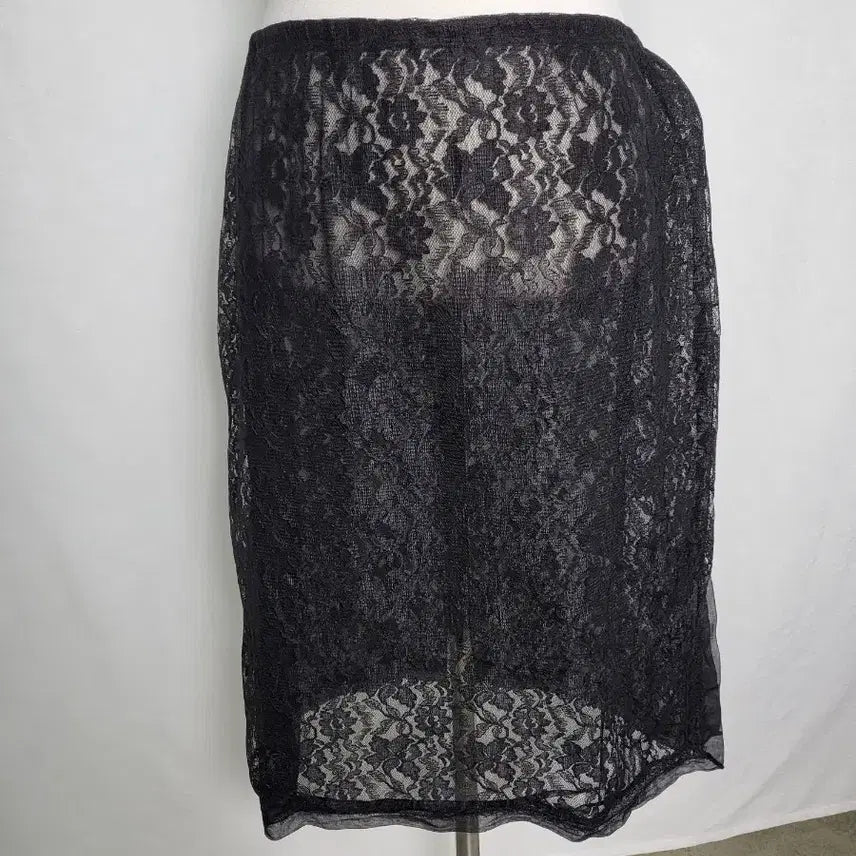 [BUNJANG] Vintage Black Sheer Slip Skirt / 빈티지 시스루 블랙 슬립 스커트