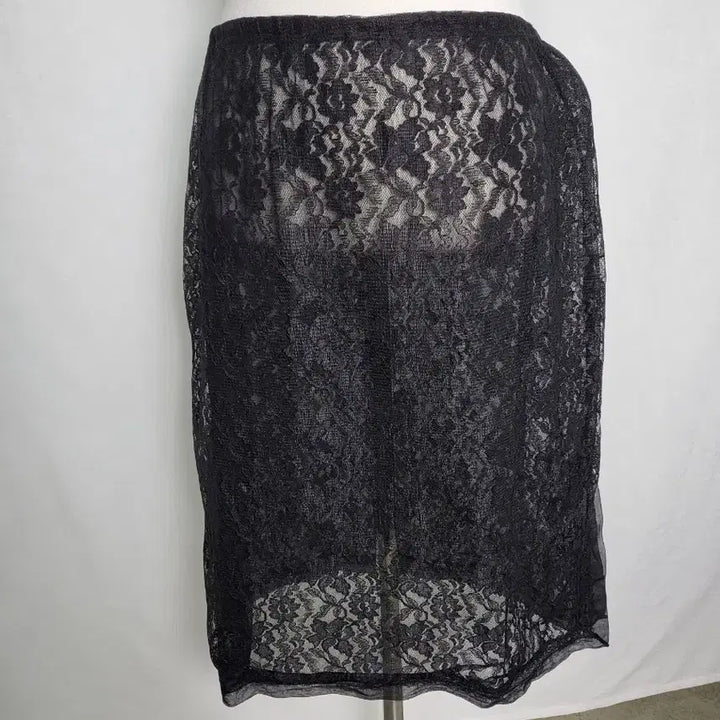 [BUNJANG] Vintage Black Sheer Slip Skirt / 빈티지 시스루 블랙 슬립 스커트