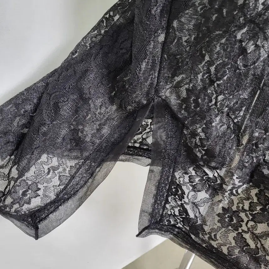 [BUNJANG] Vintage Black Sheer Slip Skirt / 빈티지 시스루 블랙 슬립 스커트