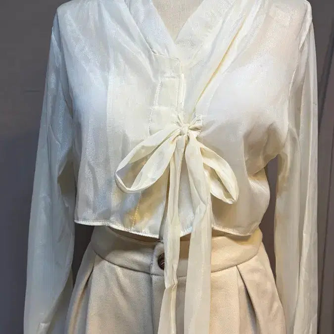 [BUNJANG] Cream See-through Jeogori Top / 저고리 계량 시스루저고리 크림