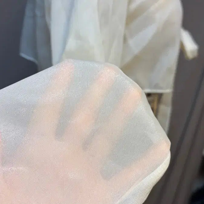 [BUNJANG] Cream See-through Jeogori Top / 저고리 계량 시스루저고리 크림