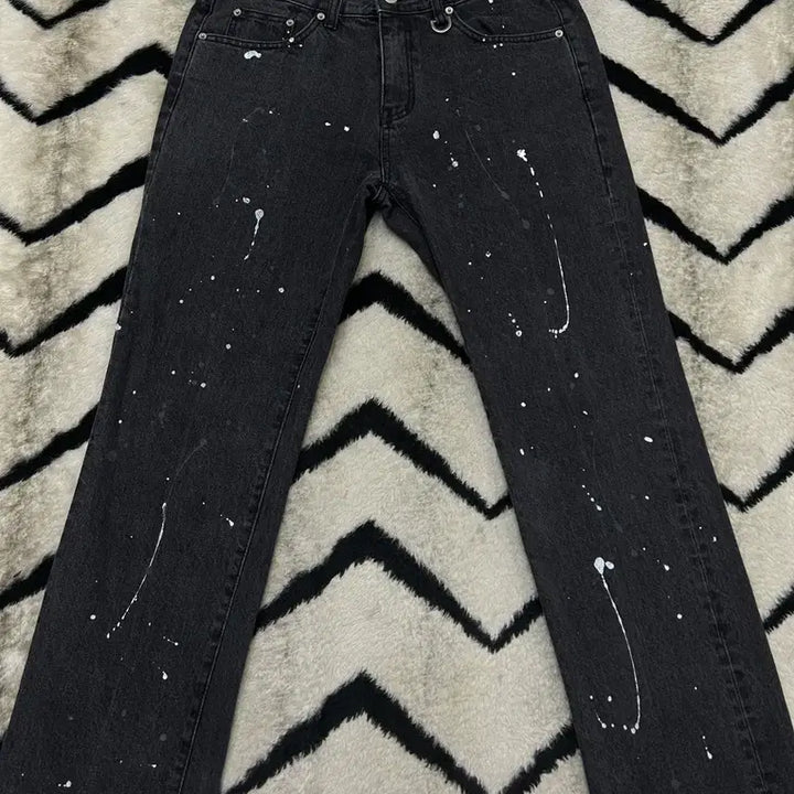 [BUNJANG] Tony Wek Painting Ankle Denim Pants / [32]토니웩 페인팅 Ankle 데님 팬츠/흑청