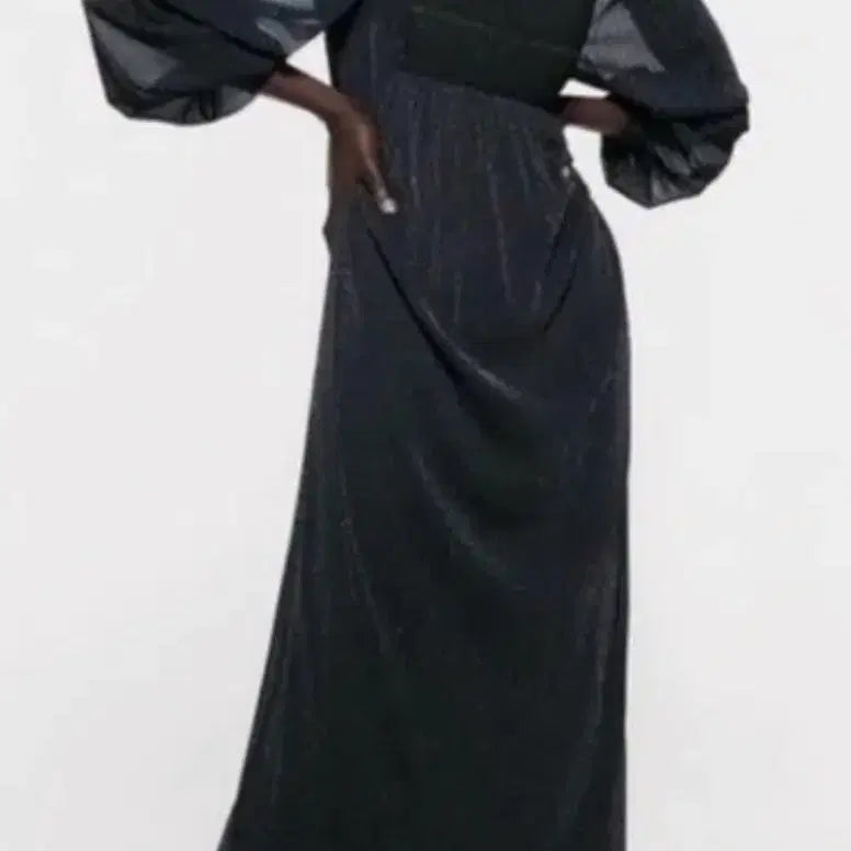 [BUNJANG] Zara Sheer Midi Dress / Zara 블랙 쉬어 미디 드레스