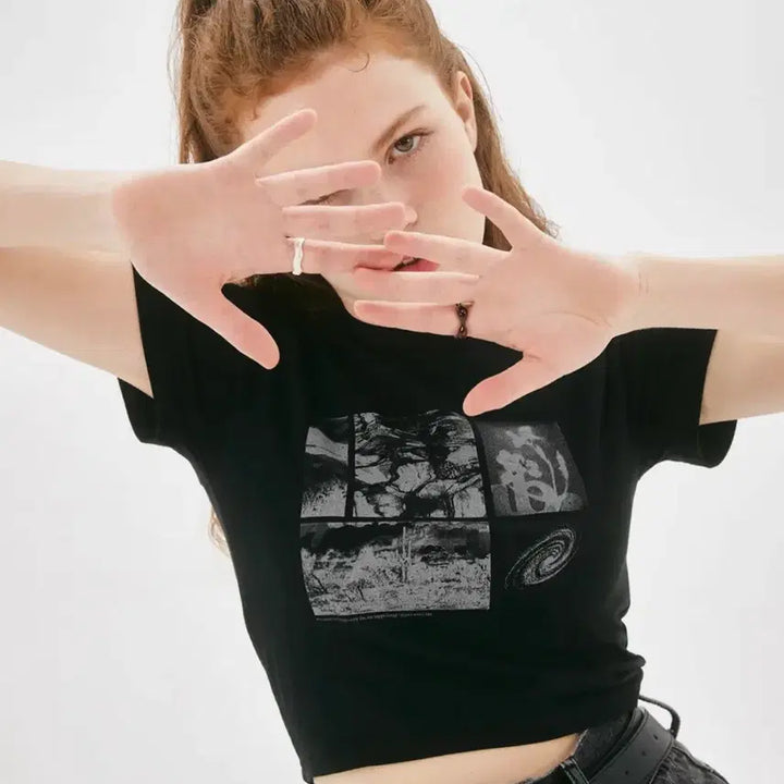 [BUNJANG] Fancy Club Petrichor Crop Top / 팬시클럽 페트리코 반팔 크롭티