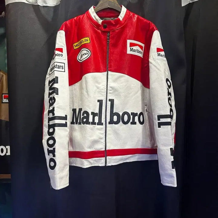 [BUNJANG] Marlboro Racing Jacket Red/White / 말보로 Marlboro 레이싱 자켓 레드/화이트