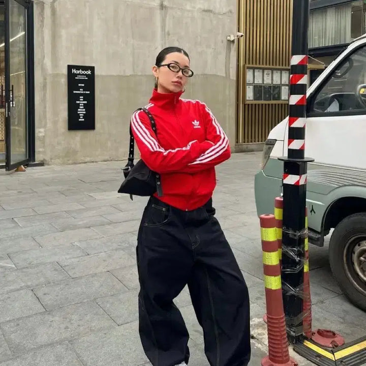 [BUNJANG] Adidas Firebird Red Track Top Jersey L / 아디다스 파이어버드 레드 트랙탑 져지 L