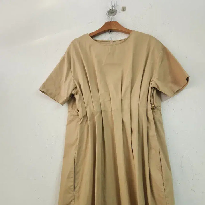 [BUNJANG] Beige Cotton Long Dress / 베이지색 면 롱 원피스
