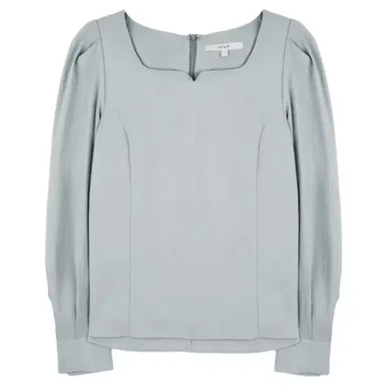 [BUNJANG] On&amp;On Smoky Blue Square Neck Puff Sleeve Blouse Size 1 / 온앤온 스모키블루 스퀘어넥 퍼프 소매 블라우스 1