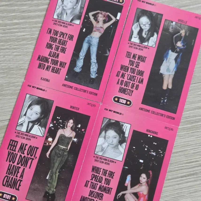 [BUNJANG] aespa Spicy Album Photocard Bundle Set / 에스파 스파이시 앨범 포토카드 4종 앨포 일괄