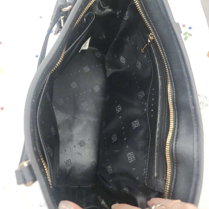 [BUNJANG] Sisley Black Handbag Tote Shoulder Bag / 시슬리~블랙 핸드백 토트백 숄더백 수납공간 넉넉