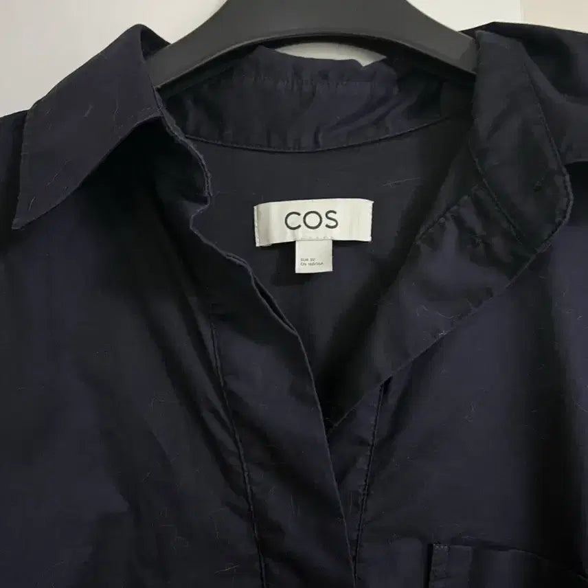 [SOLD OUT] COS 코스 스모크 슬리브 셔츠원피스 네이비