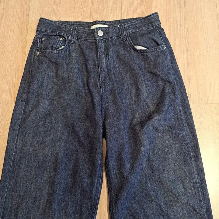 [BUNJANG] H a k e Denim Wide Pants (Dark Blue) - Size S / H a k e . 데님 와이드 팬츠 진청 사이즈S
