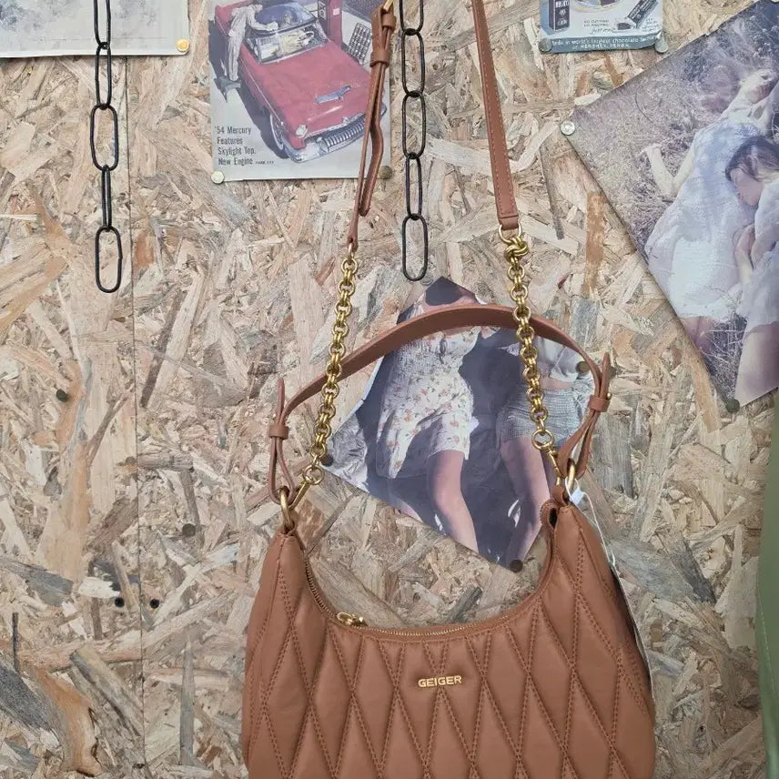 [BUNJANG] GEIGER Quilted Rempel Hobo Bag Brown / GEIGER 퀼팅 램펠 호보백 브라운