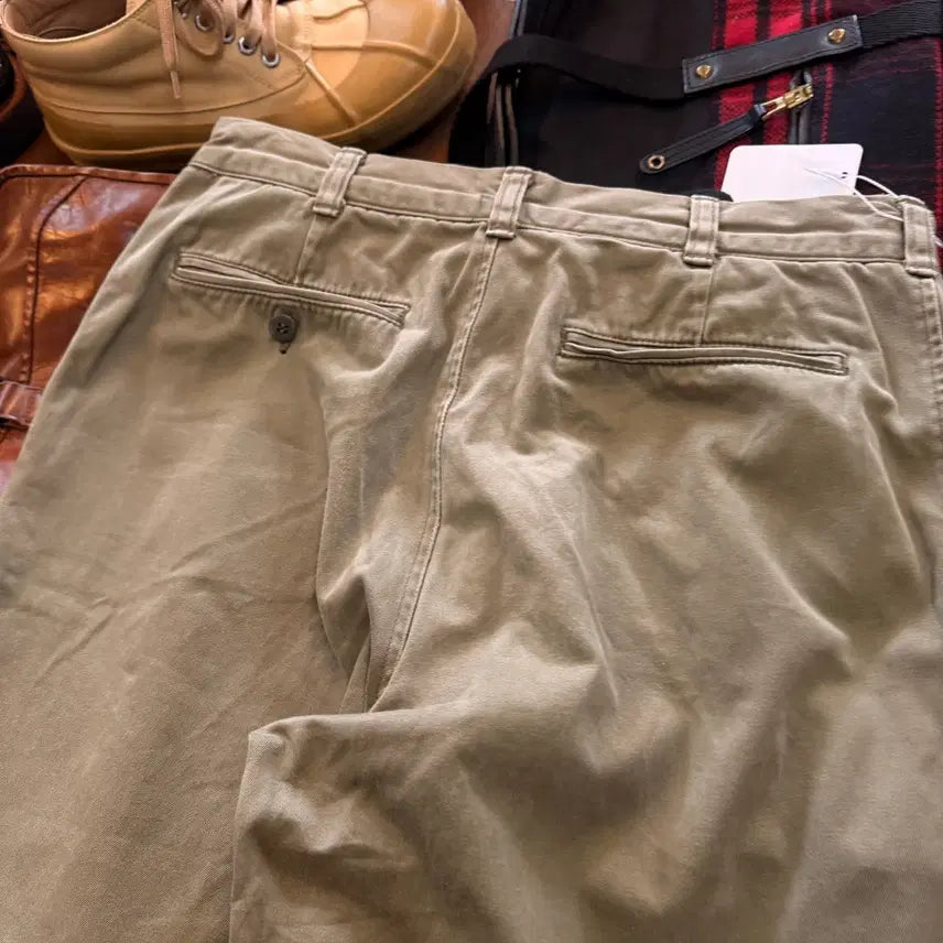 [BUNJANG] Schott NYC Olive Chino Pants with Damage - 30/31 / 쇼트 NYC 일본생산 올리브 치노 팬츠 데미지 힐바이트 30 31