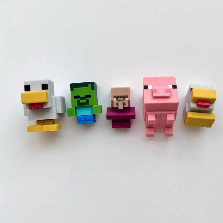 [BUNJANG] Official Japanese Minecraft Eraser Figure Lego Keychain Gacha / [일본정품]마인크래프트 지우개 피규어 레고 키링 가챠