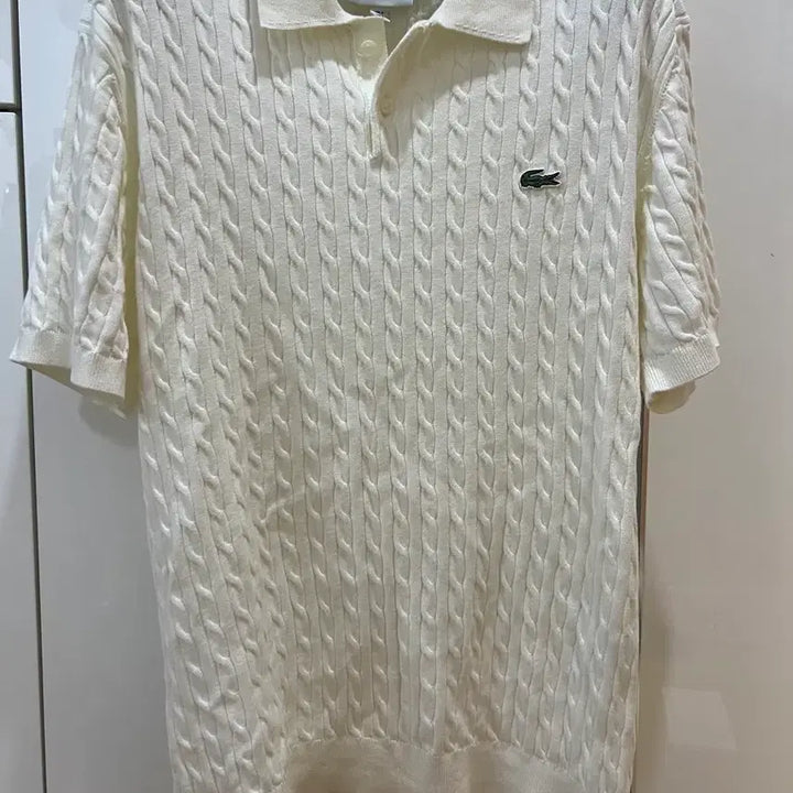 [BUNJANG] Lacoste 24FW Ivory Short-Sleeve Polo Knit L / 24fw 라코스테 아이보리 반팔카라티니트 L 새상품급