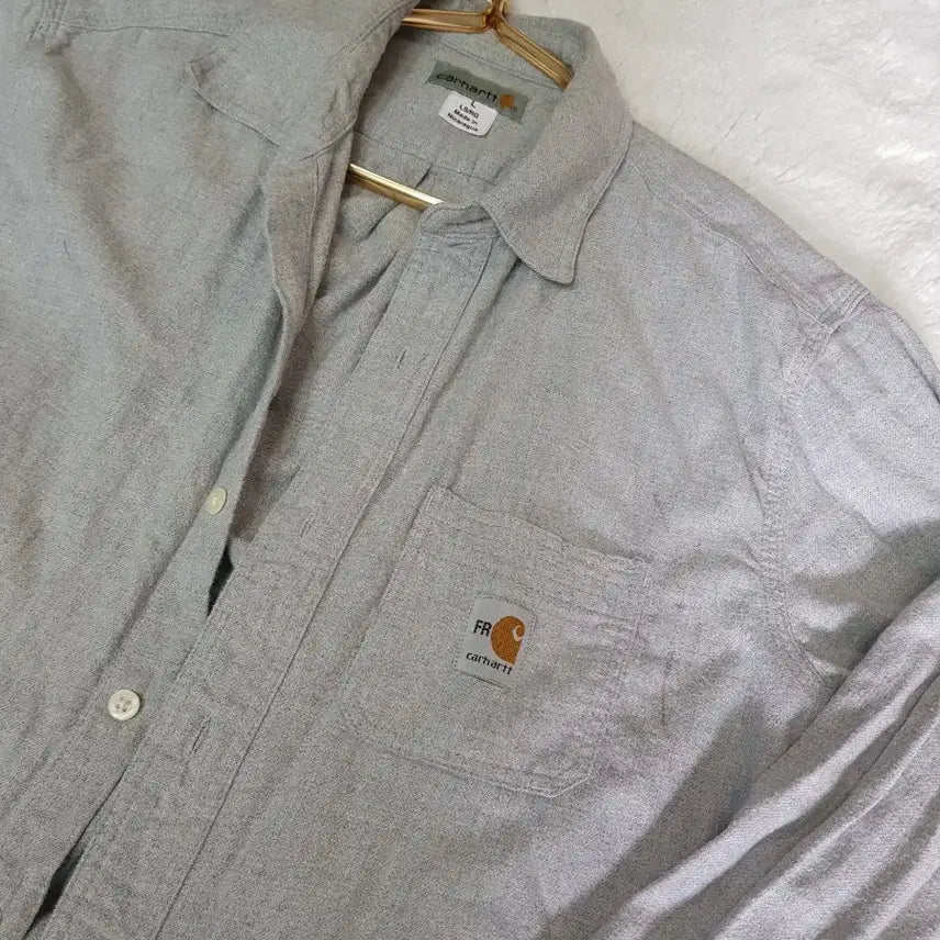 [BUNJANG] Carhartt Gray Long Sleeve Shirt / 칼하트 그레이 긴팔 셔츠.L.