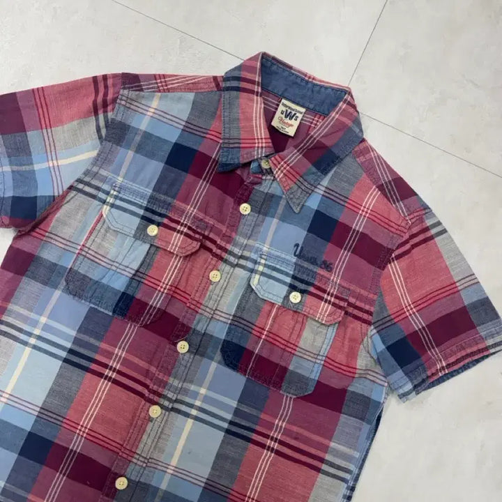 [BUNJANG] Vintage Underwood Slim Fit Check Short Sleeve Shirt / 
