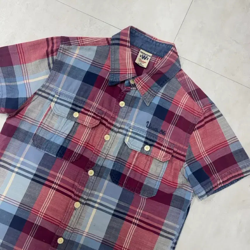 [BUNJANG] Vintage Underwood Slim Fit Check Short Sleeve Shirt / 