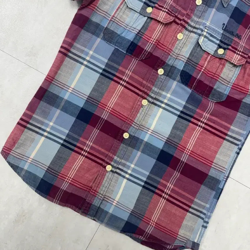[BUNJANG] Vintage Underwood Slim Fit Check Short Sleeve Shirt / 