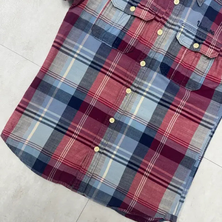 [BUNJANG] Vintage Underwood Slim Fit Check Short Sleeve Shirt / 