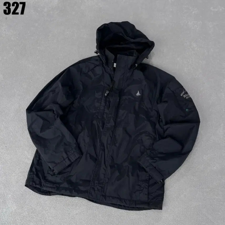 [BUNJANG] Beanpole Black Hooded Windbreaker Jumper / 빈폴 블랙 후드 바람막이 점퍼
