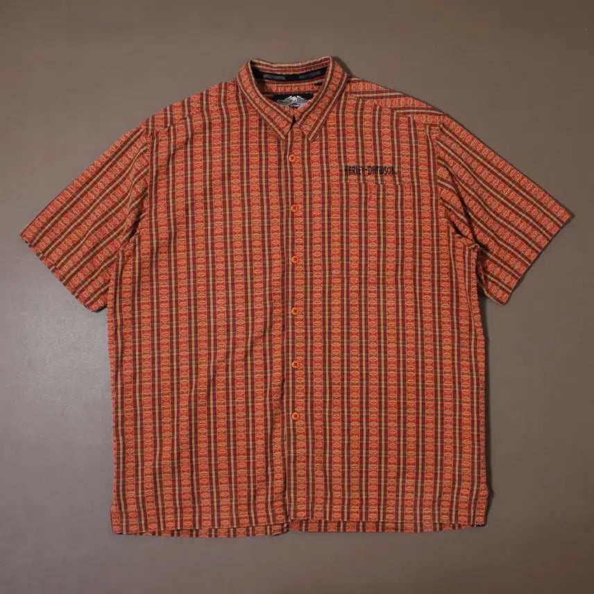 [BUNJANG] Harley-Davidson Vintage Check Short Sleeve Shirt XL / Harley-Davidson 할리 데이비슨 빈티지 체크 반팔셔츠