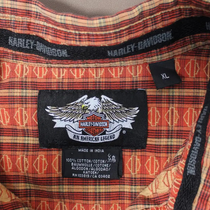[BUNJANG] Harley-Davidson Vintage Check Short Sleeve Shirt XL / Harley-Davidson 할리 데이비슨 빈티지 체크 반팔셔츠