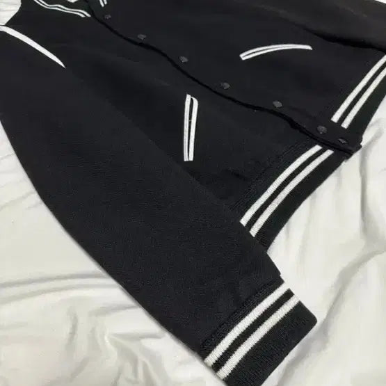 [BUNJANG] Saint Laurent Black Varsity Teddy Jacket / SLP 블랙 바시티 테디 자켓