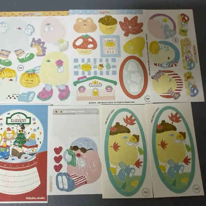 [BUNJANG] Eobua Studio Ddakku Crayon Bean Silly Sticker - Korean Washi Paper Sticker / 어부바스튜디오 다꾸 씰스티커 크레용빈 모조지스티커