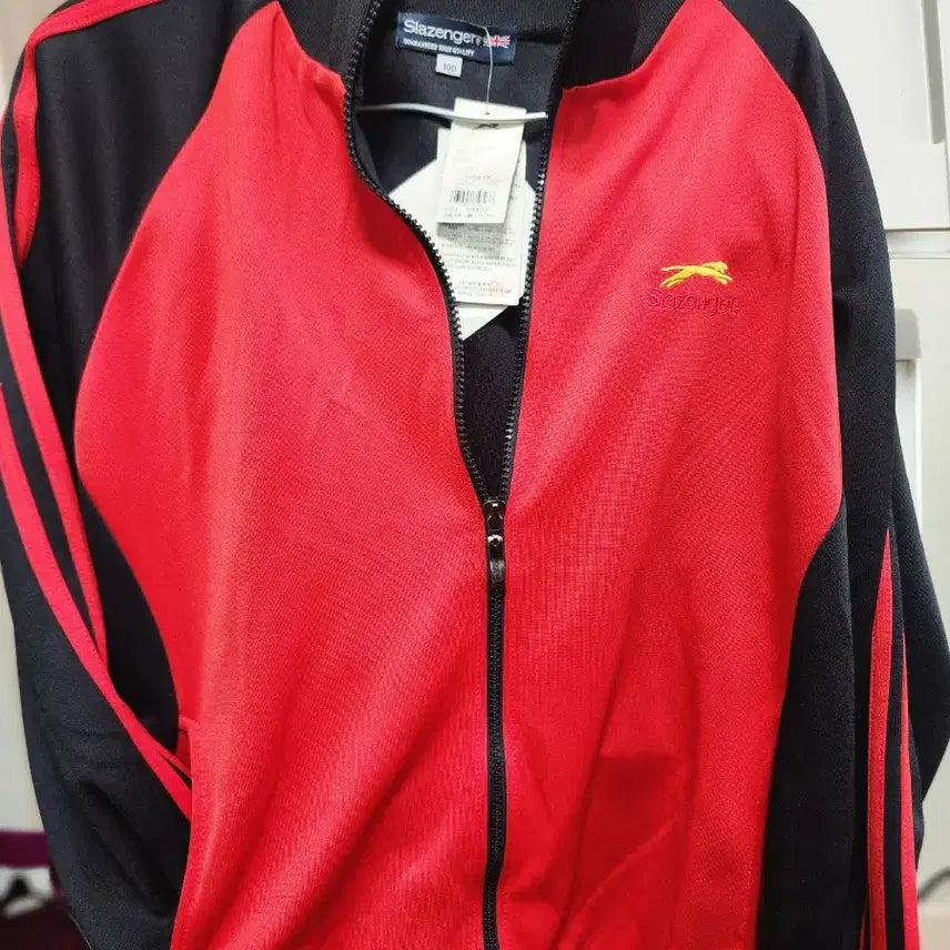 [BUNJANG] Slazenger Red and Black Track Jacket / 슬레진저 레드 블랙 트랙 자켓