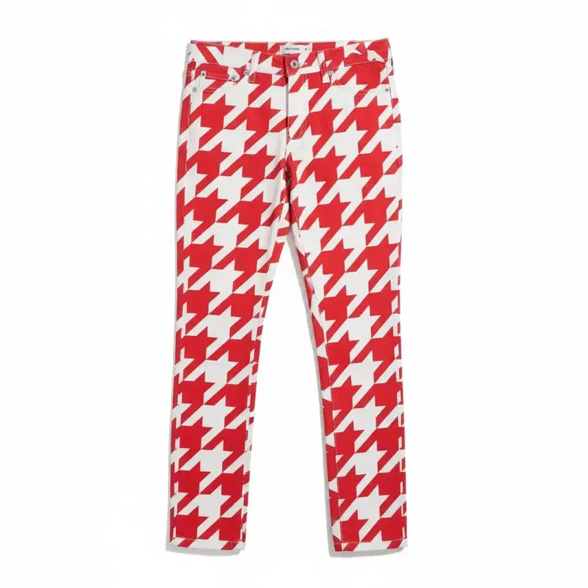 [BUNJANG] Houndstooth Check Cotton Pants / 여성2/ 수입 하운드 체크 코튼 팬츠 바지 RD 36-94