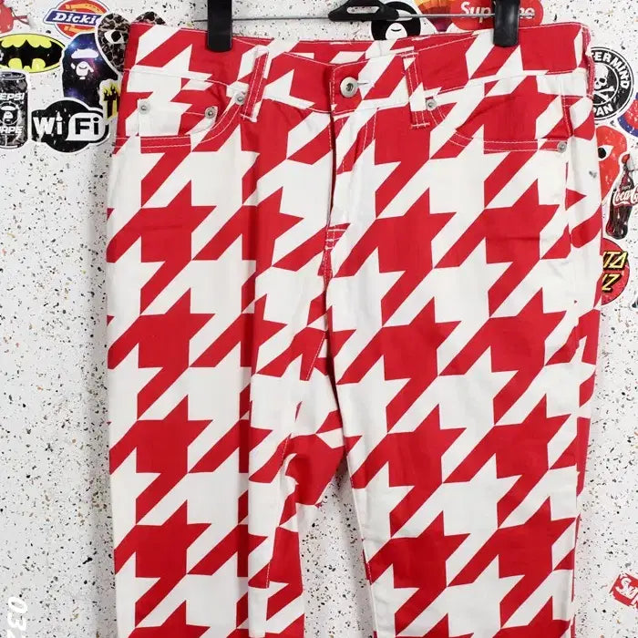 [BUNJANG] Houndstooth Check Cotton Pants / 여성2/ 수입 하운드 체크 코튼 팬츠 바지 RD 36-94