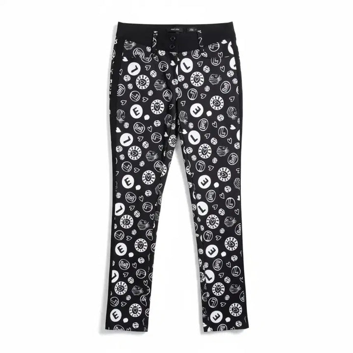 [BUNJANG] Elle Golf Pattern Pants BK 36-95 / 여성64/ 엘르 골프 패턴 팬츠 바지 BK 36-95