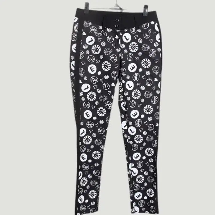 [BUNJANG] Elle Golf Pattern Pants BK 36-95 / 여성64/ 엘르 골프 패턴 팬츠 바지 BK 36-95