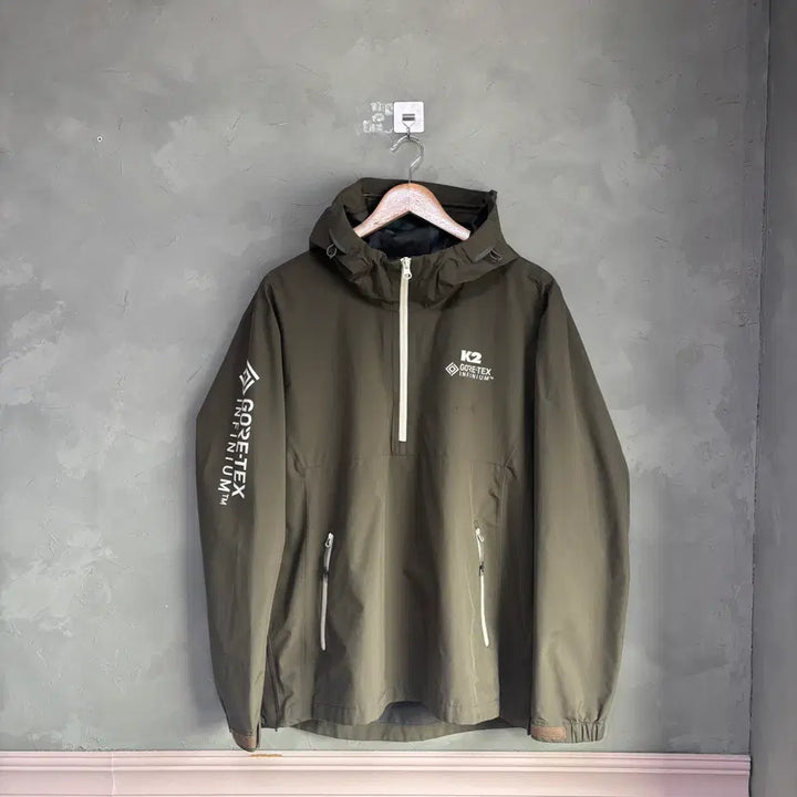 [BUNJANG] K2 Gore-Tex Half-Zip Windbreaker Dark Beige Khaki / K2 고어텍스 반집업 바람막이 다크 베이지 카키
