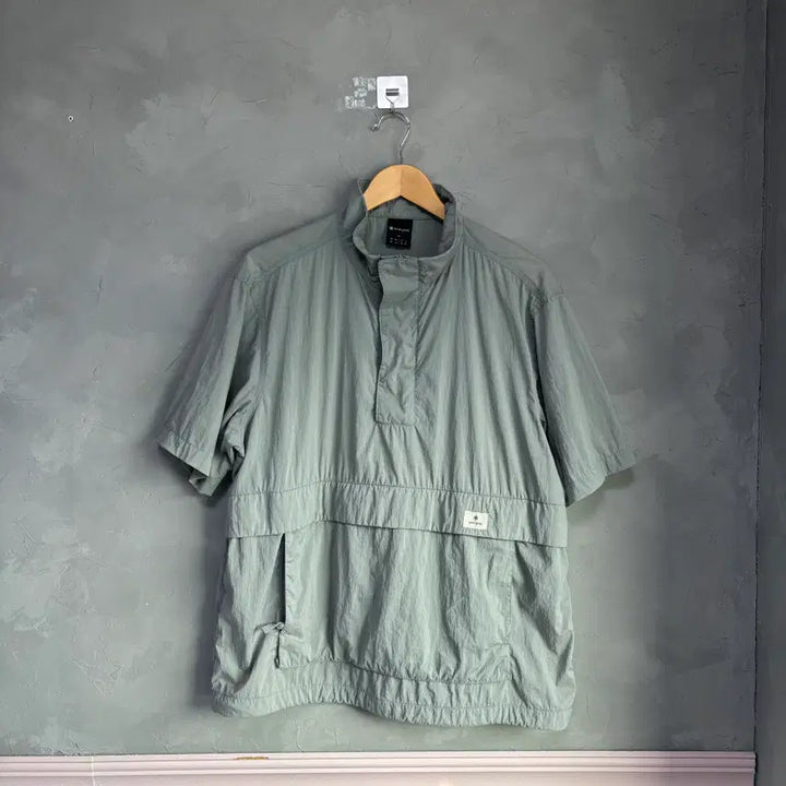 [BUNJANG] Snow Peak Apparel Nylon Anorak Windbreaker Short Sleeve Khaki / 스노우피크 어페럴 나일론 아노락 바람막이 반팔 카키