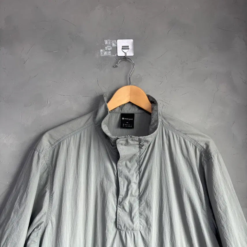 [BUNJANG] Snow Peak Apparel Nylon Anorak Windbreaker Short Sleeve Khaki / 스노우피크 어페럴 나일론 아노락 바람막이 반팔 카키