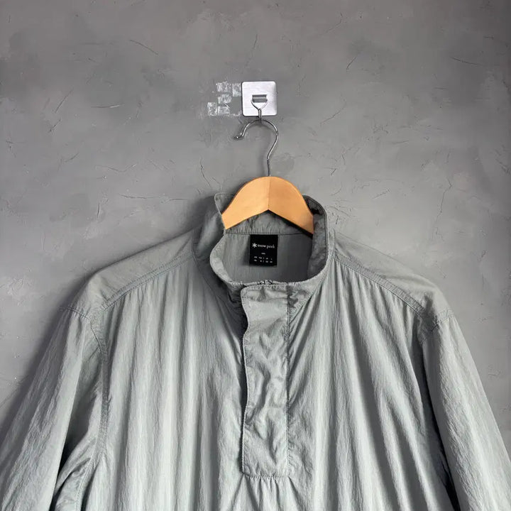 [BUNJANG] Snow Peak Apparel Nylon Anorak Windbreaker Short Sleeve Khaki / 스노우피크 어페럴 나일론 아노락 바람막이 반팔 카키