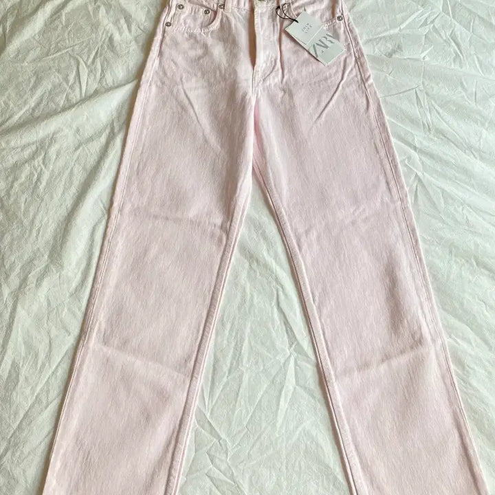 [BUNJANG] ZARA Straight Denim Pants (Pink, Size 34) / ZARA 스트레이트 데님 팬츠 (새상품)