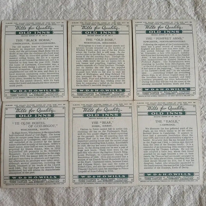 [BUNJANG] W.D. &amp; H.O. Wills Old Inns Series Vintage Cards / 영국빈티지카드 유럽빈티지카드 영국여인숙 영국유적지 영국관광지 찰스디킨스