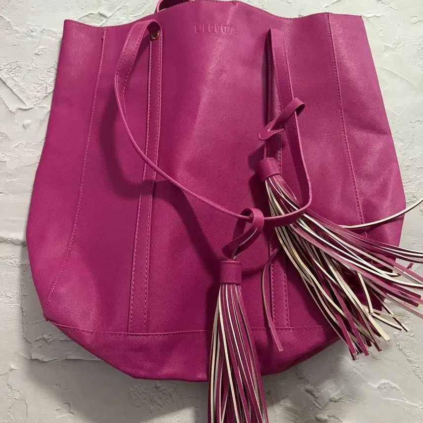 [BUNJANG] Pink Tote Bag with Tassels / 핑크색 가방 + 태슬 새상품