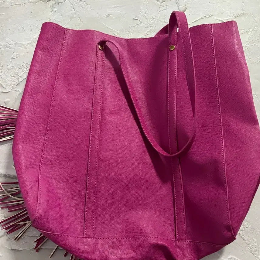 [BUNJANG] Pink Tote Bag with Tassels / 핑크색 가방 + 태슬 새상품
