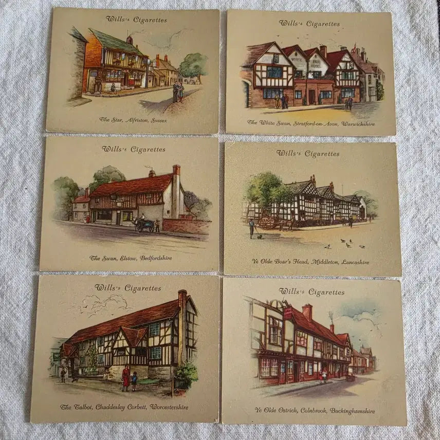 [BUNJANG] W.D. &amp; H.O. Wills Old Inns Series Vintage Cards / 영국빈티지카드 유럽빈티지카드 영국관광지 영국여인숙 영국유적지 찰스디킨스