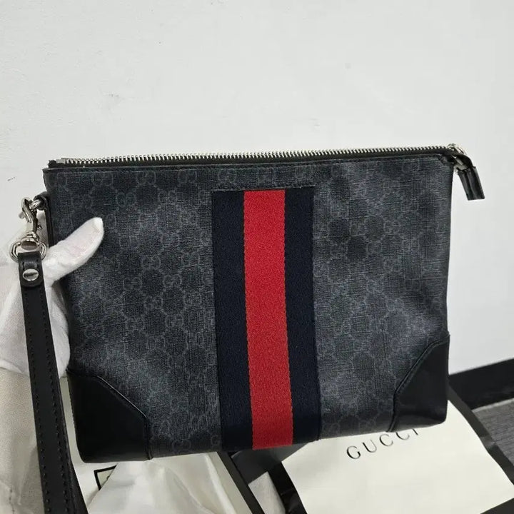 [BUNJANG] Gucci Web Stripe Voyage Clutch Bag / [정품] 구찌 웹삼선 보야주 클러치백