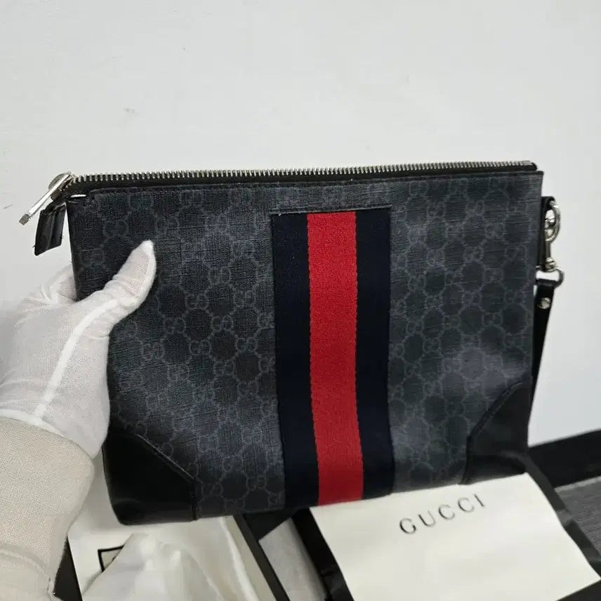 [BUNJANG] Gucci Web Stripe Voyage Clutch Bag / [정품] 구찌 웹삼선 보야주 클러치백