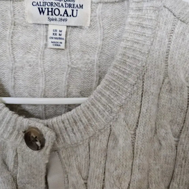 [BUNJANG] WHO.AU Cable Knit Cardigan Beige M / WHO.AU 꽈배기 니트 가디건 베이지 m 새상품급