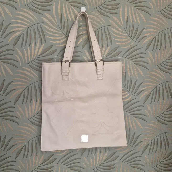 [BUNJANG] MCM Ivory Leather Tote Bag / MCM 아이보리 레더 토트백