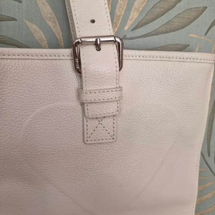 [BUNJANG] MCM Ivory Leather Tote Bag / MCM 아이보리 레더 토트백